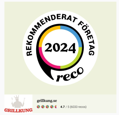 Reco har utsett oss till Rekommenderat företag 2024