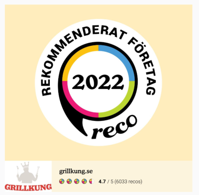 Reco har utsett oss till Rekommenderat företag 2022